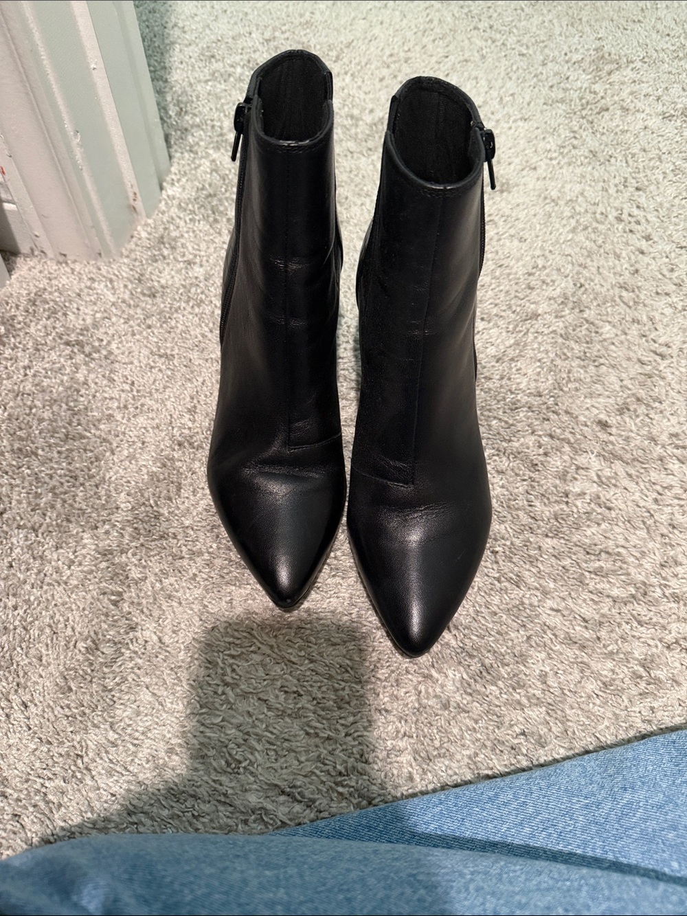 Clarks Black Pointed Toe Ankle Heeled Boots